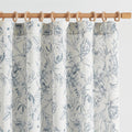 jinchan Floral Curtains 84 in Long Blue Flower Linen Curtains - Light