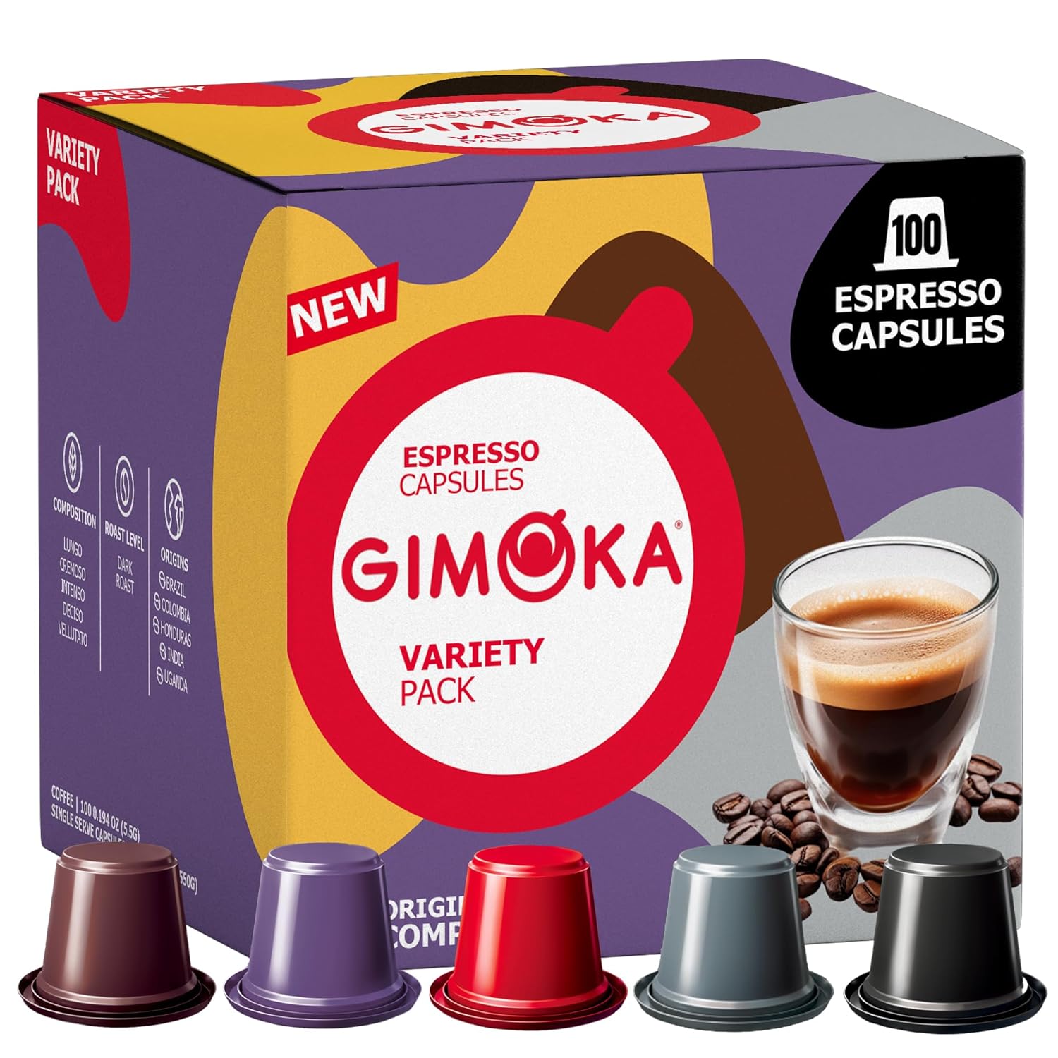 Gimoka 100 Espresso Pods Variety Pack: Italian Blend!