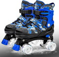 Boys and Girls Camo Adjustable Roller Skates with Light Up Wheels