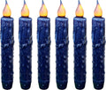 Real Wax Hand Dipped Taper Candles Navy Blue - Flameless Timer