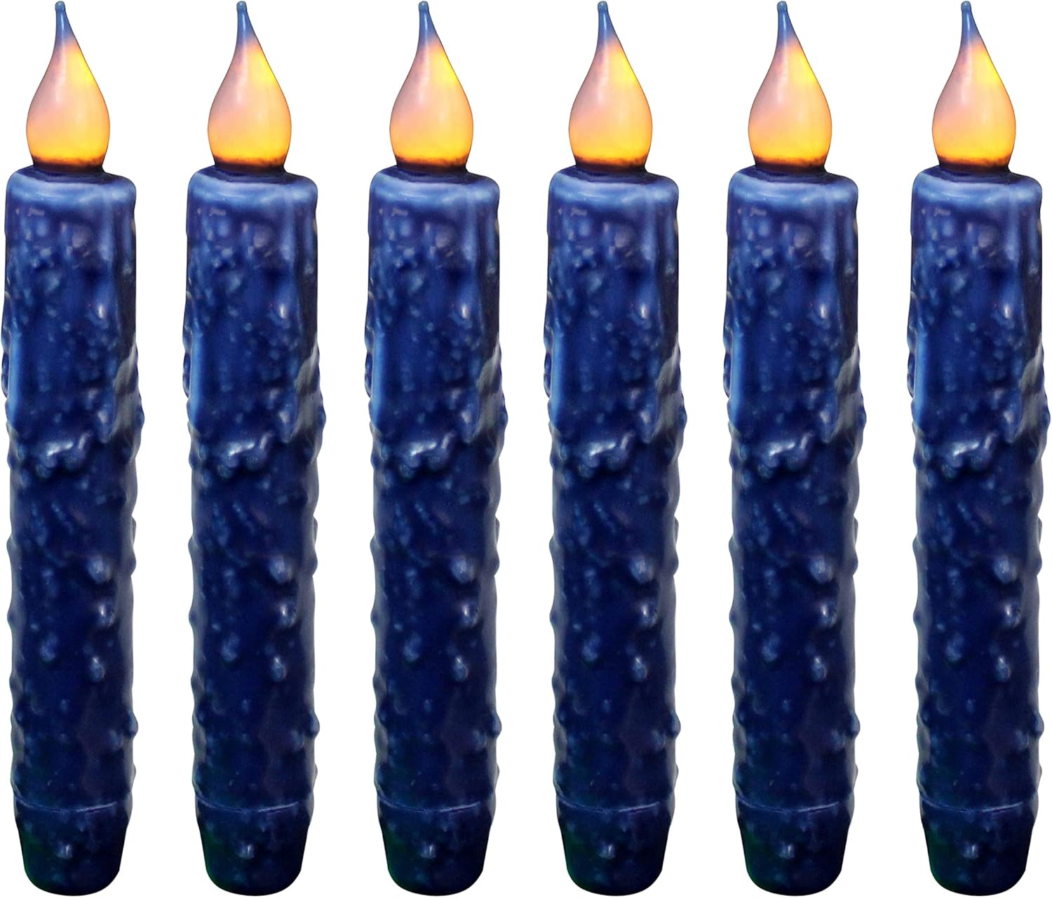 Real Wax Hand Dipped LED Timer Taper Candles for Rustic Decor