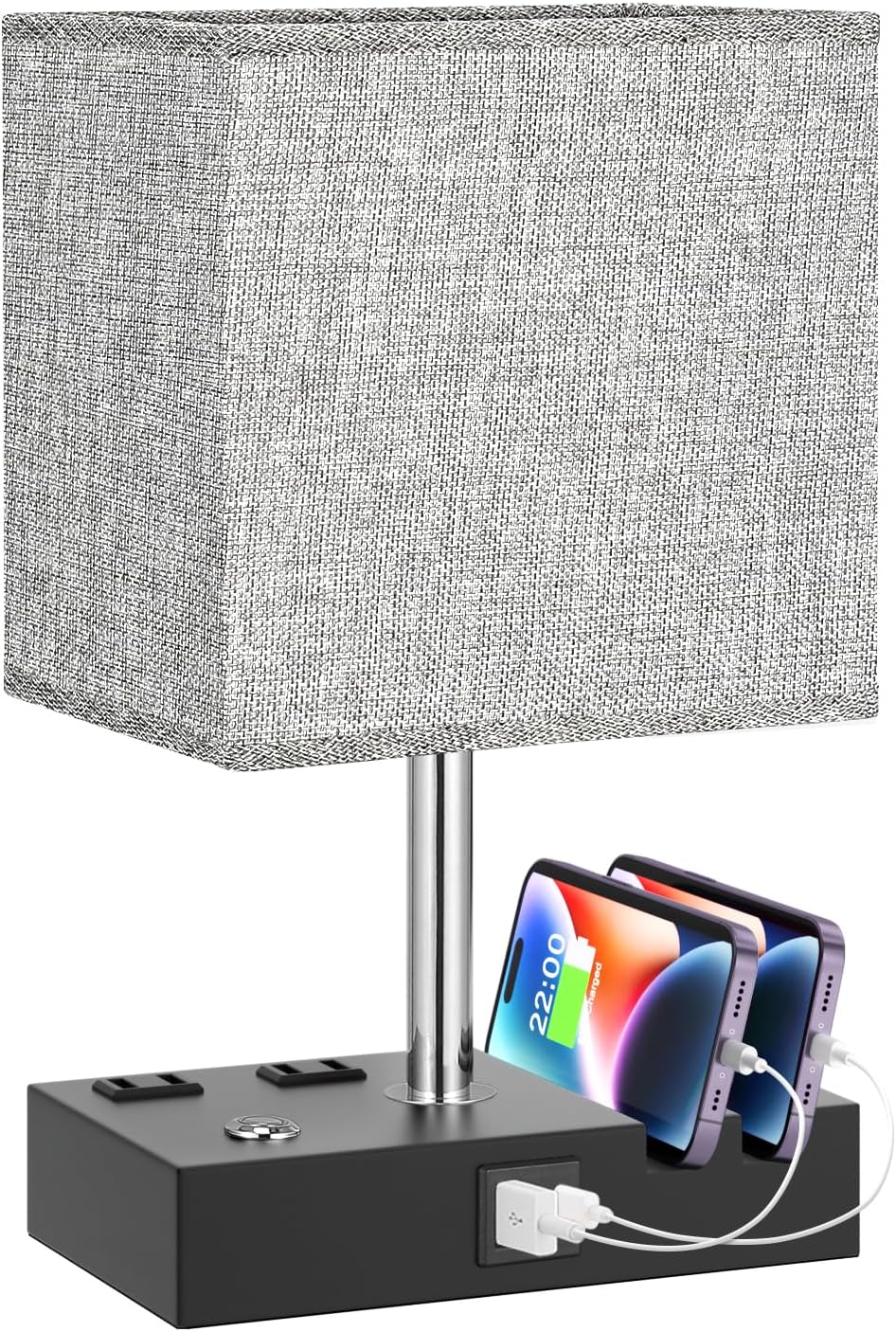Kakanuo Nightstand Lamp with USB Ports and Touch Control Features