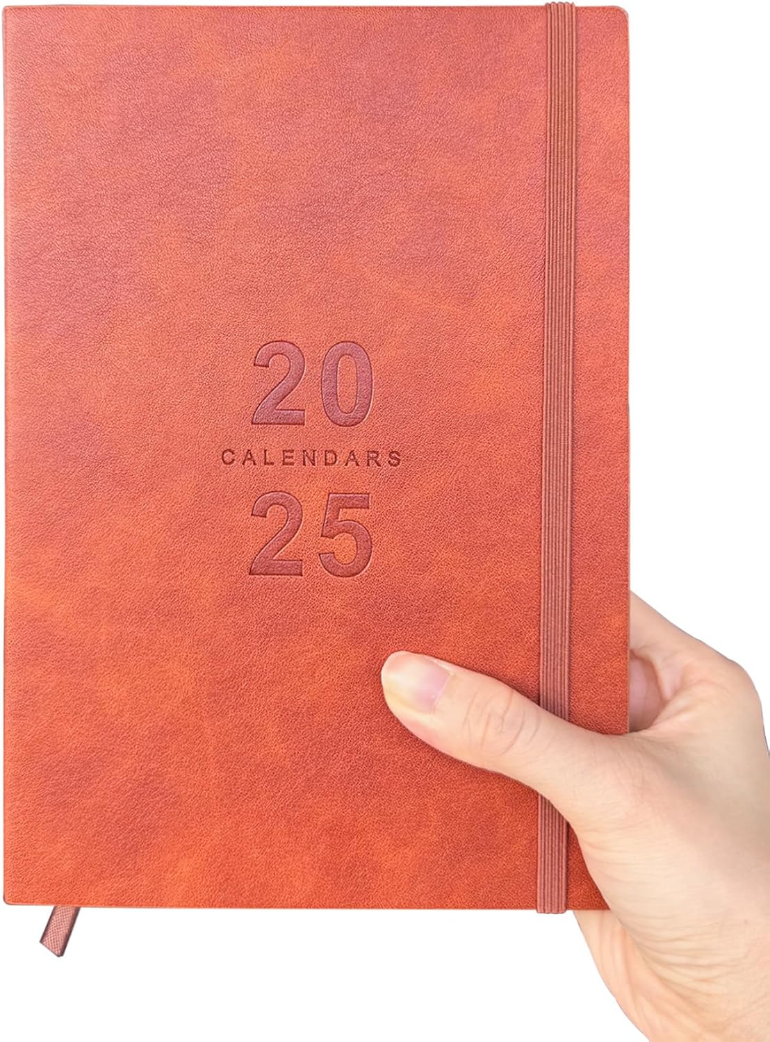 2025 Hourly Daily Planner - Brown Faux Leather Cover