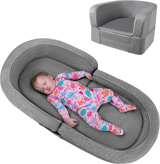 RONBEI Toddler Travel Bed - 2-in-1 Kids Sofa Chair for Comfort