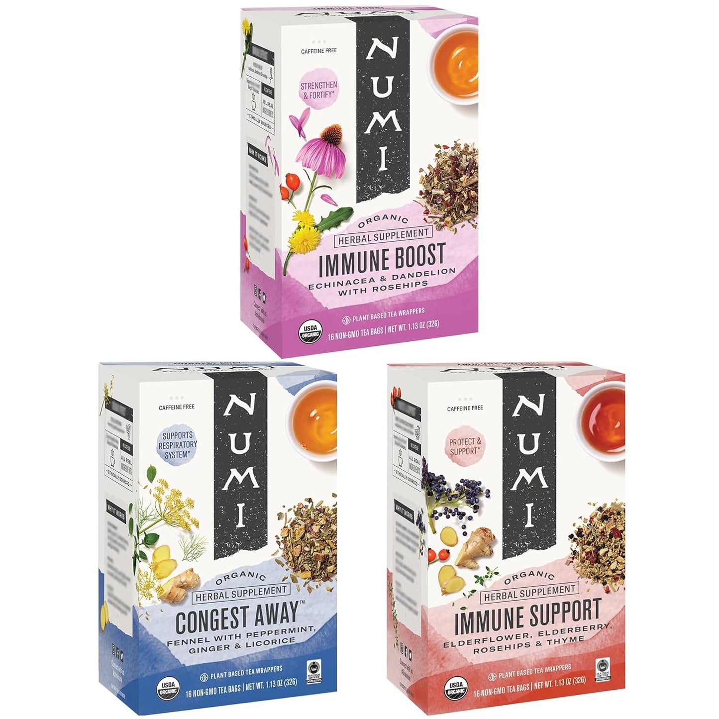 Numi Organic Tea Immunity Variety Pack for Health Boosting