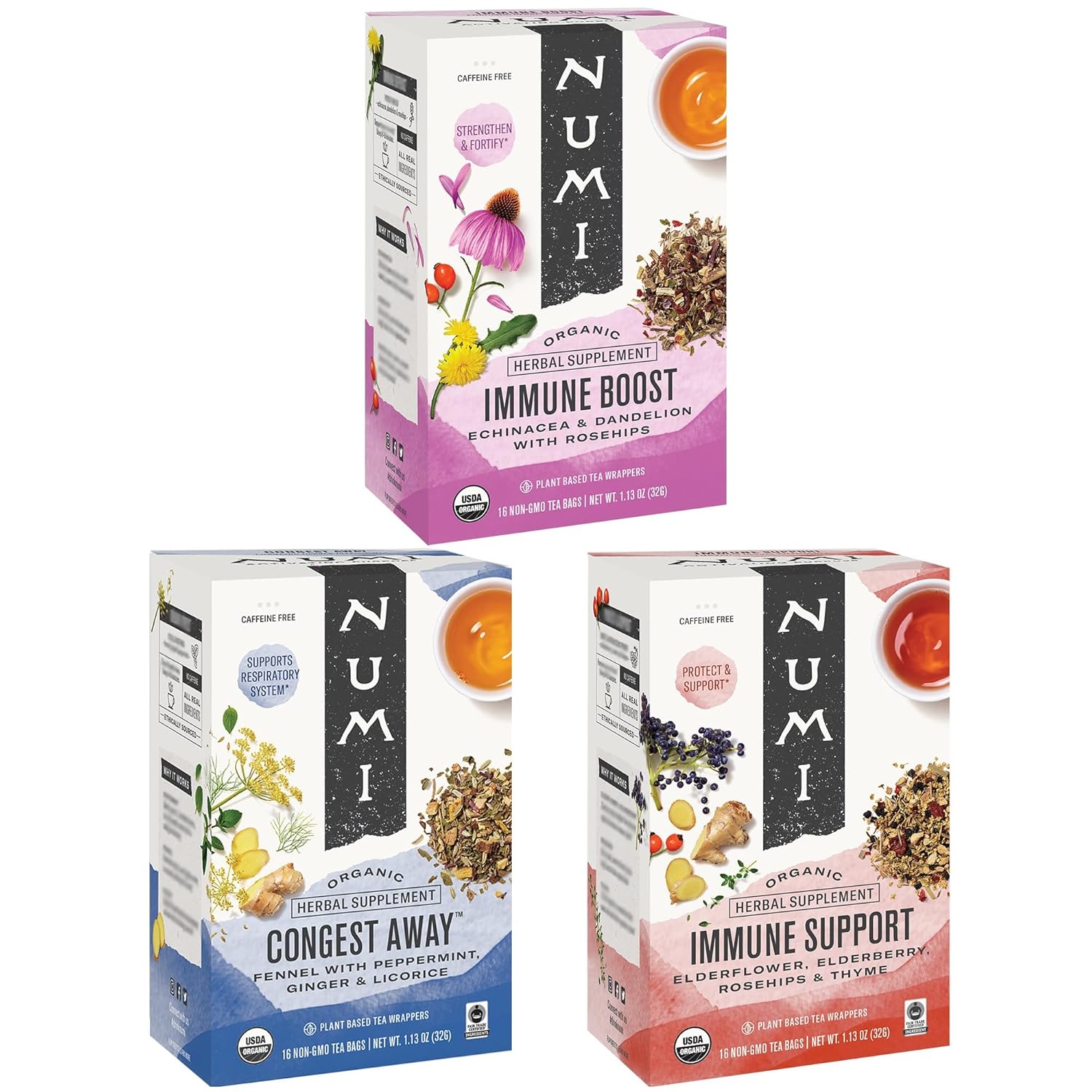 Numi Organic Tea Immunity Variety Pack for Health Boosting
