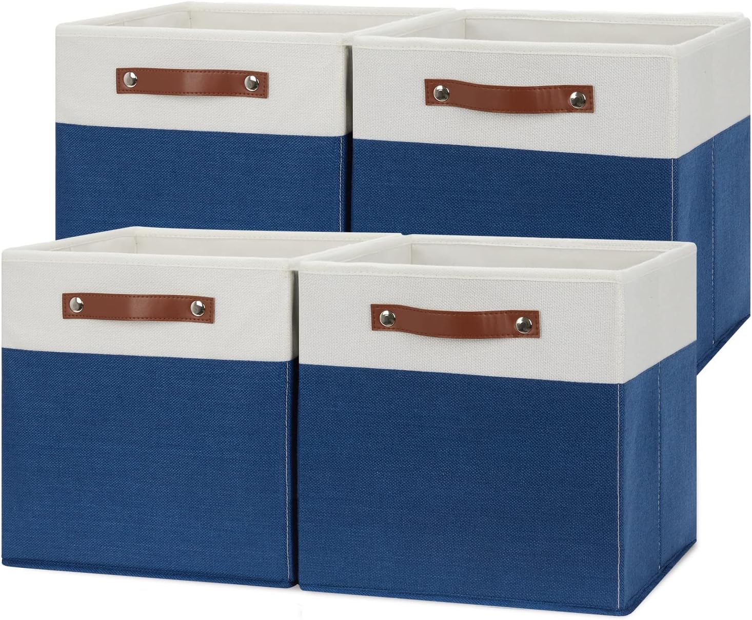 Temary Collapsible Storage Boxes - 12x12 Blue Cube Bins