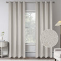 Beige 100% Blackout Linen Curtains 90 in Long Panels - Thermal Privacy