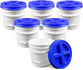 3.5 Gallon White Bucket with Blue Gamma Screw Lid - Airtight Food