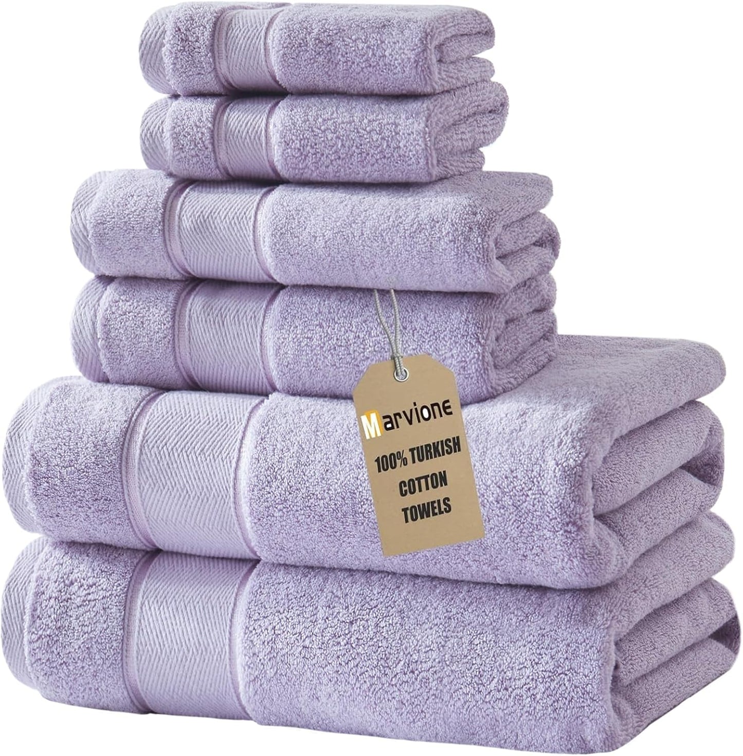 Marvione Bath Towels Set 6 Piece, Soft & Highly Absorbent