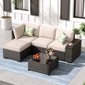 Jing's Villa 5-Piece Patio Furniture Set - All-Weather Wicker