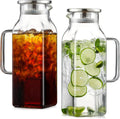 Square Glass Pitcher 68oz Borosilicate Carafe - Fridge Friendly