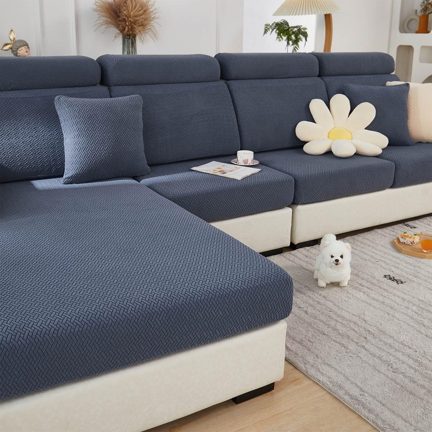 Couch Cushion Covers for Sectional Sofa - Soft and Stretchy