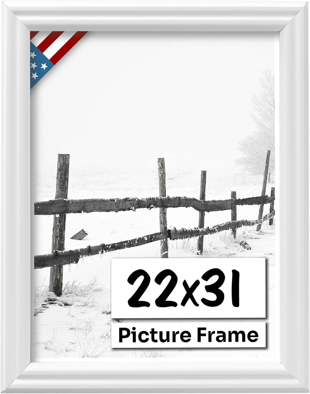 White 22x31 Picture Frame - Handmade Solid Wood Wall Decor