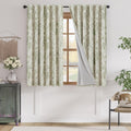 jinchan Floral Linen Blend Blackout Curtains 63in Length - Sage Green