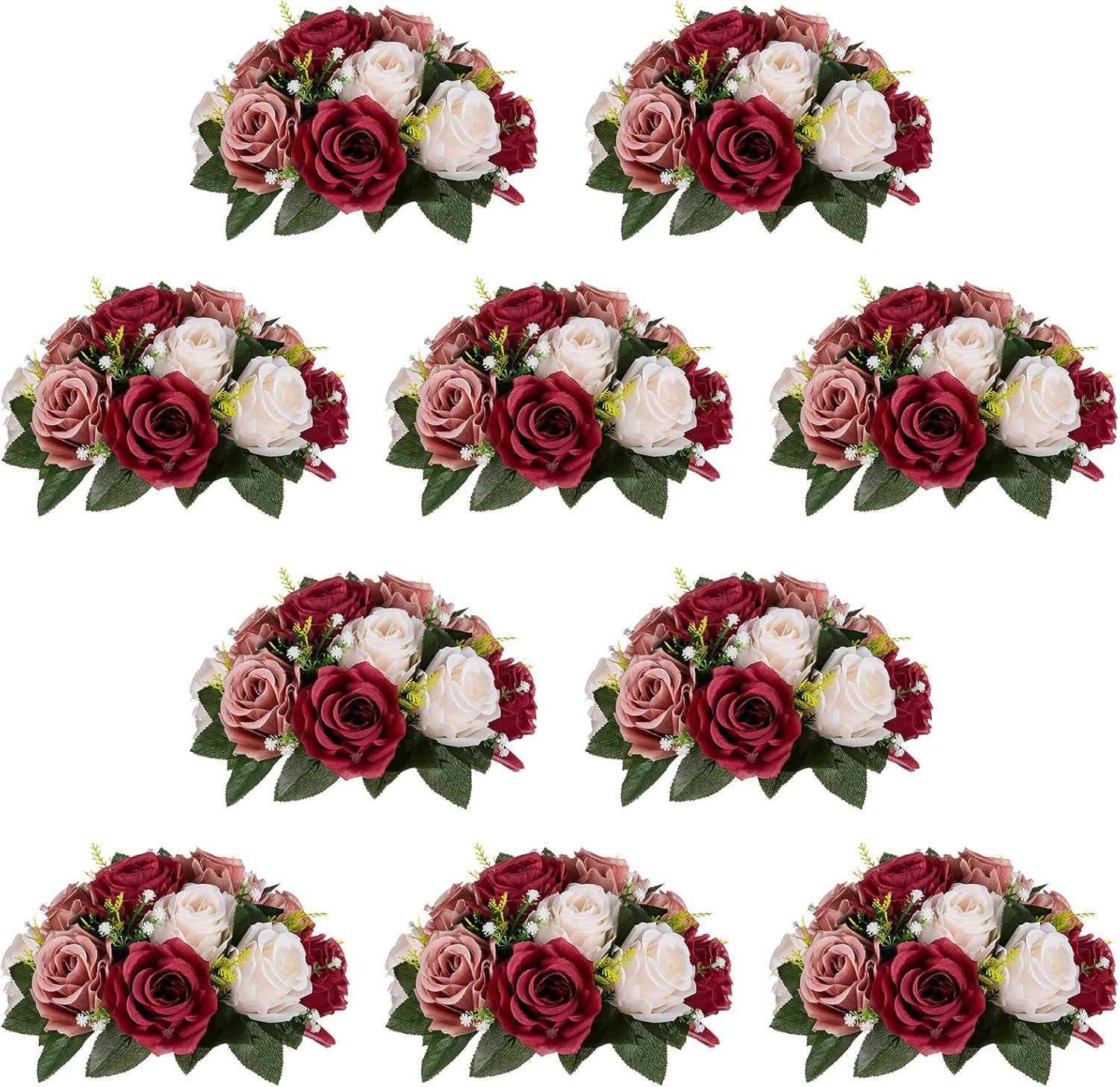 NUPTIO Artificial Flower Centrepieces for Tables - 10 Pcs