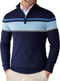 Men's Quarter Zip Pullover Sweater Slim Fit Lightweight Mock Neck high