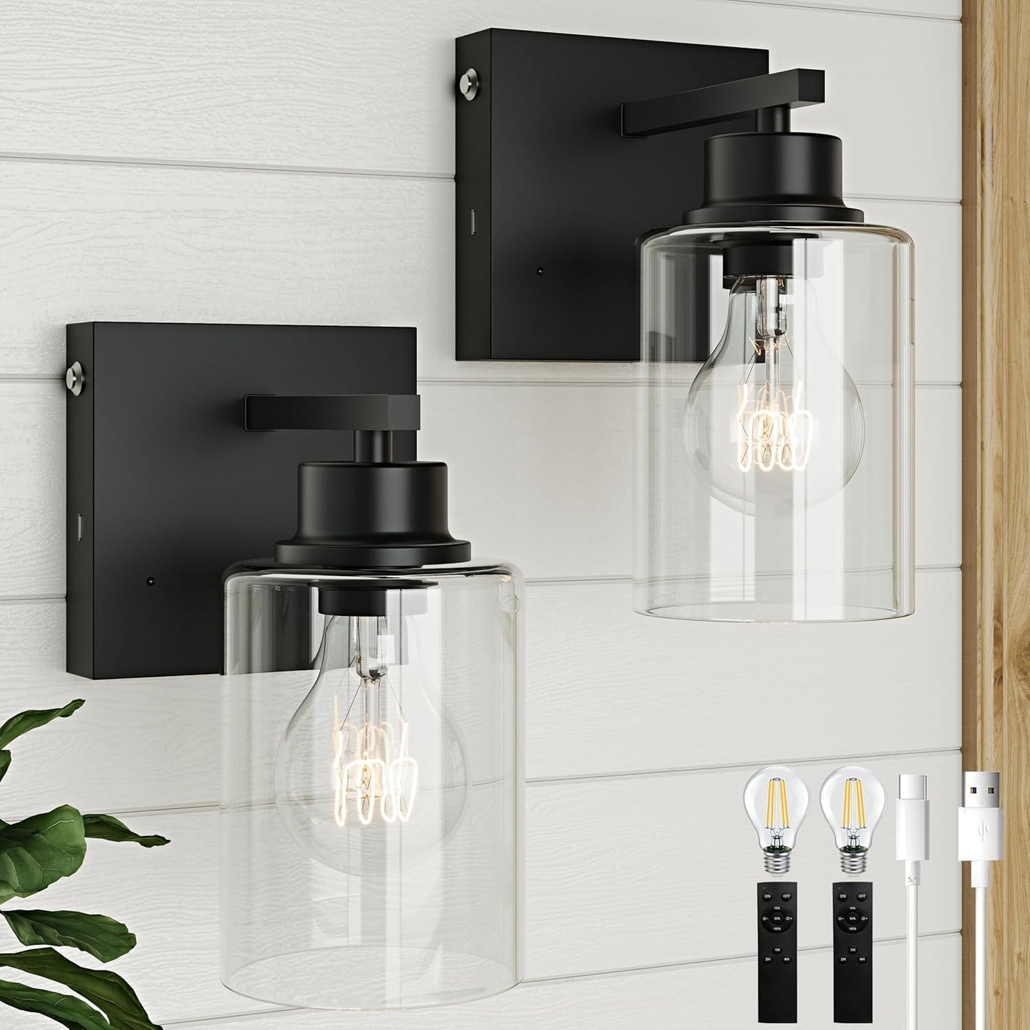 Battery Operated Wall Sconce Set of 2 for Modern Spaces