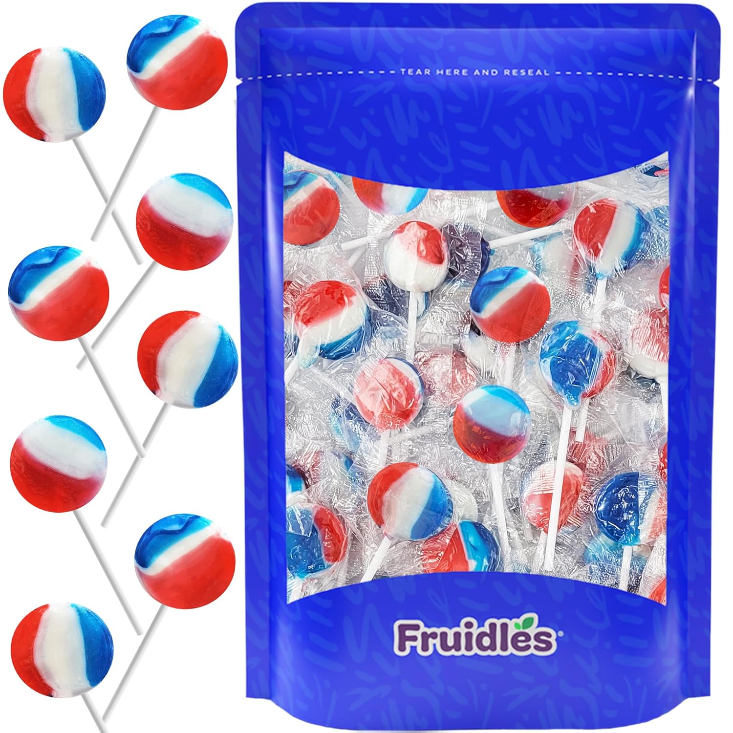 Patriotic Striped Cherry Lollipop Suckers for Every Occasion