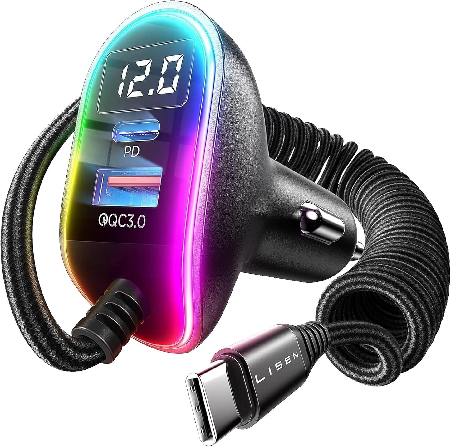 LISEN 96W Super Fast Car Charger for Samsung Galaxy & iPhone