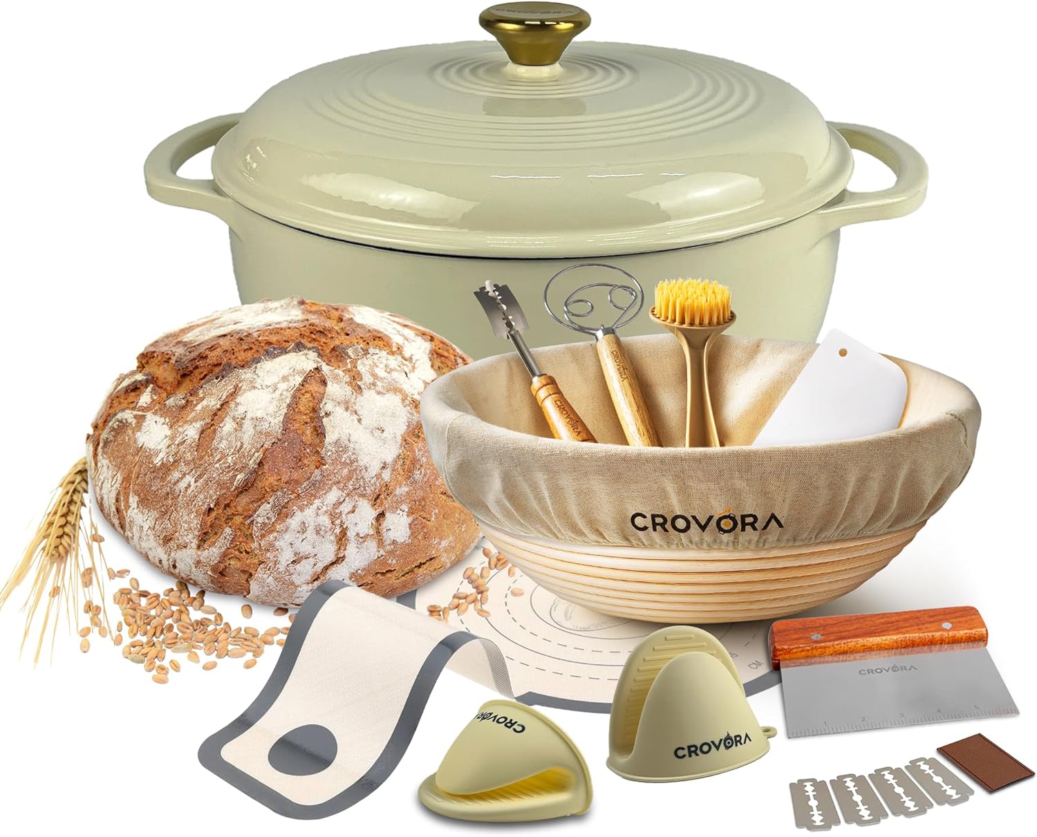 6 QT Enameled Cast Iron Dutch Oven for Perfect Bread Baking