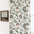 French Country Farmhouse Curtains with Jacobean Floral Design