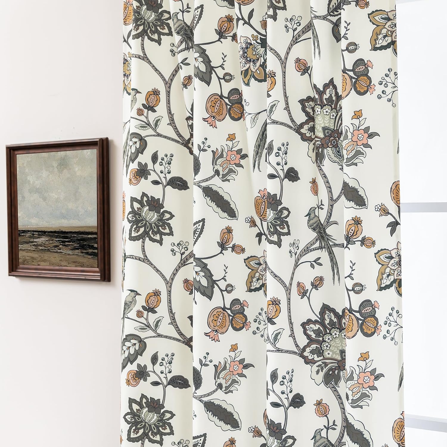 Dark Sage Olive Green and Chocolate Brown Curtains for Cabin Living