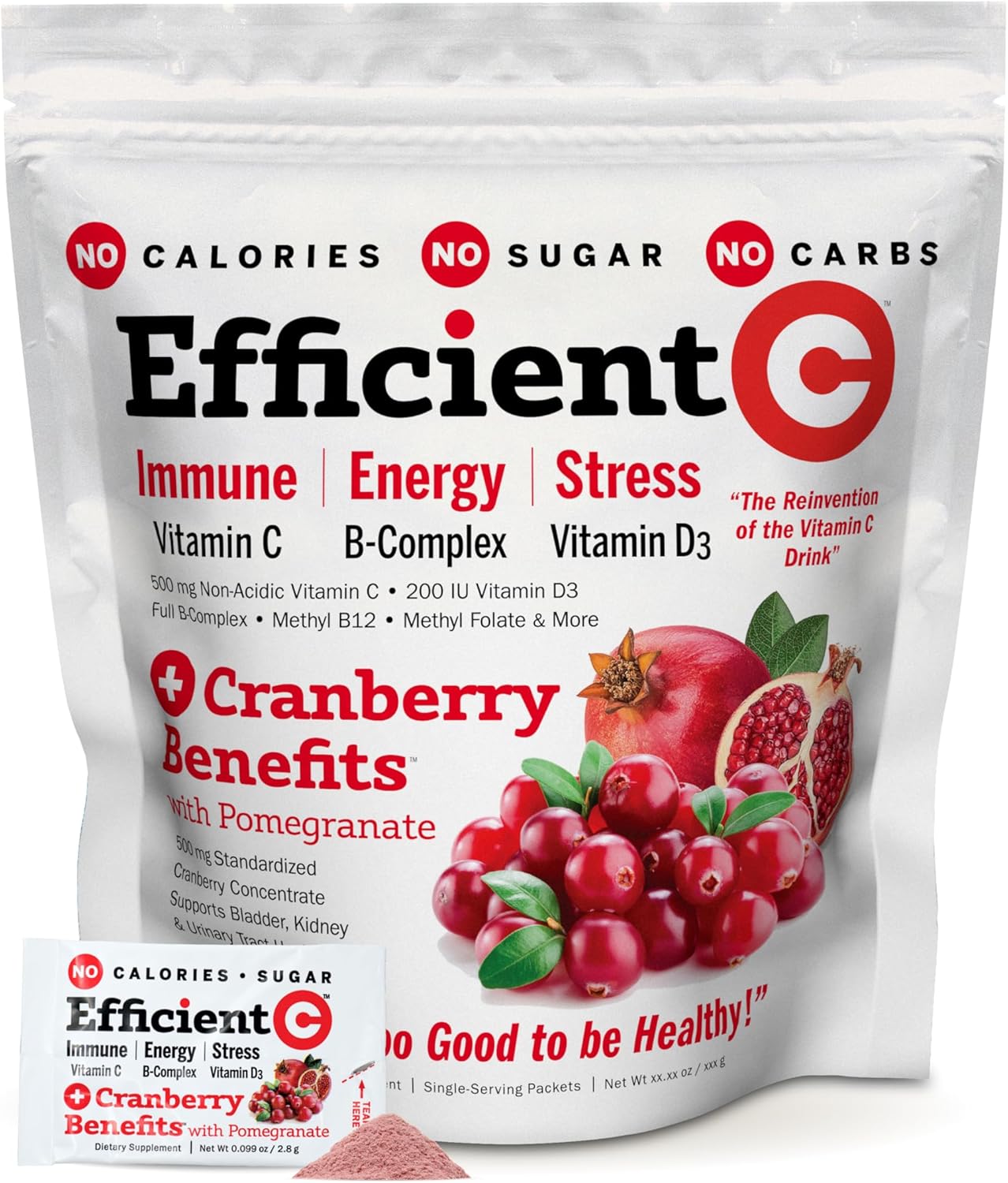 Efficient C + Cranberry Benefits for Immune and Energy Support