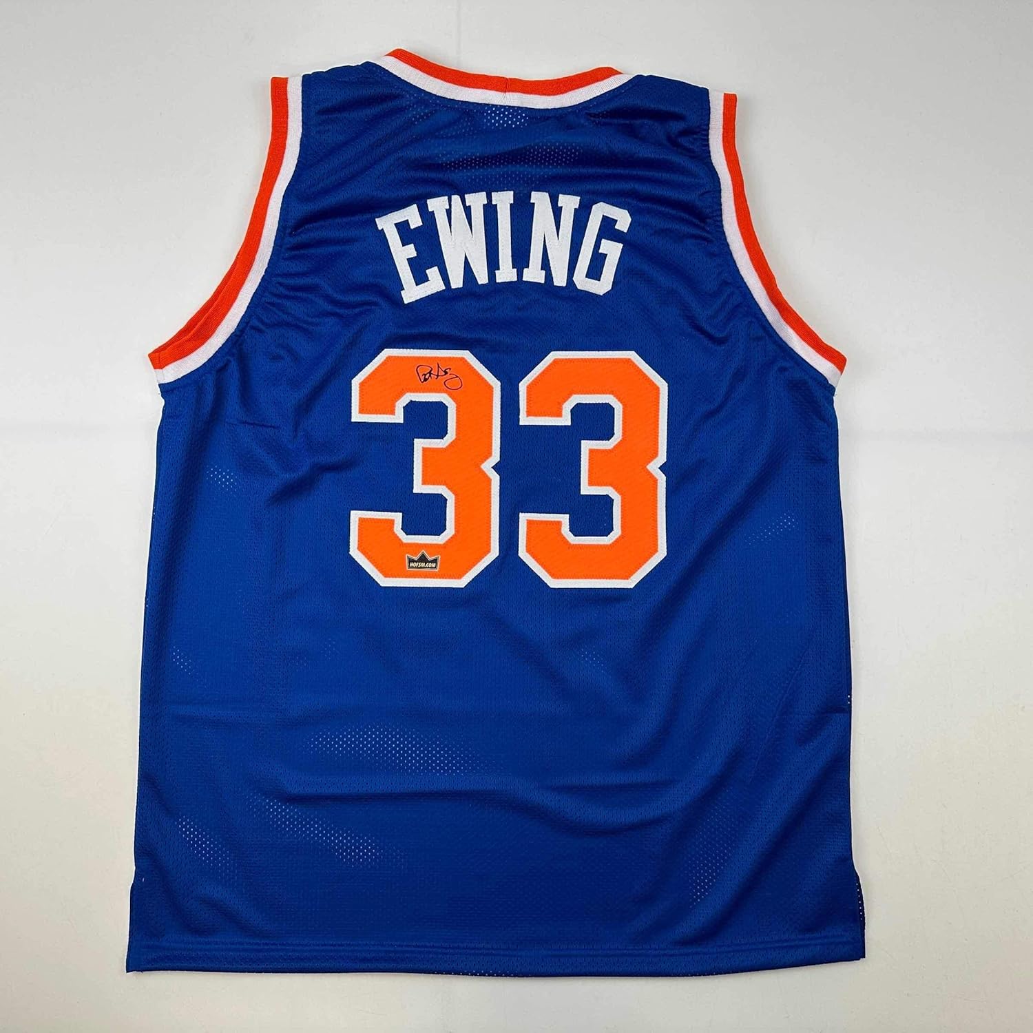 Facsimile Autographed Patrick Ewing Blue Jersey for Men XL
