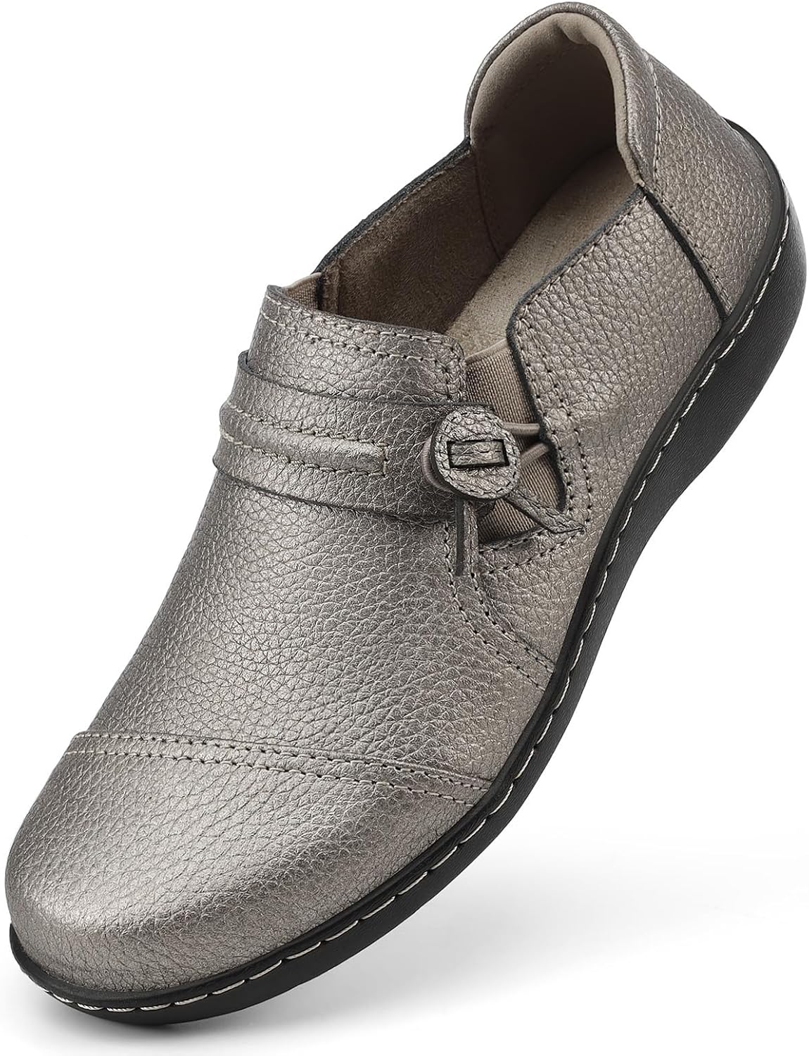 LAZYPOP Women's Classic Comfort Leather Loafers for Everyday Wear
