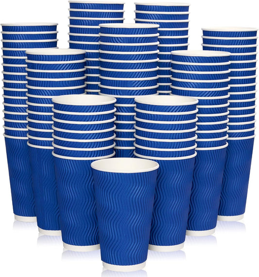 JollyPack 120 Pack 16 oz Paper Coffee Cups for Hot Beverages