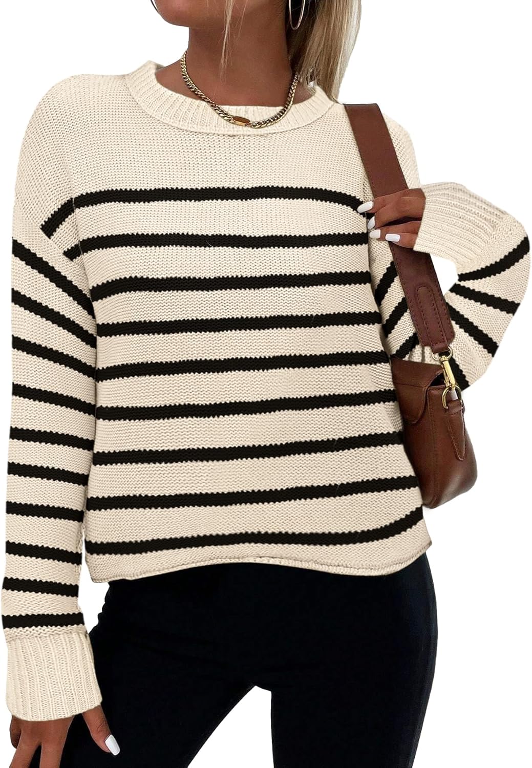 Zeagoo Women's Crew Neck Cropped Sweater for Fall 2025 Style