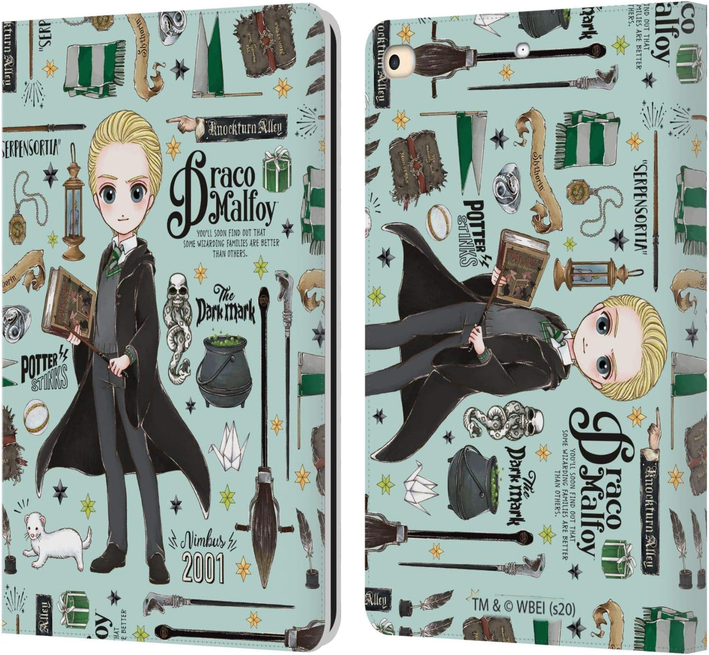 Harry Potter Draco Pattern Leather Wallet Case for iPad 9.7