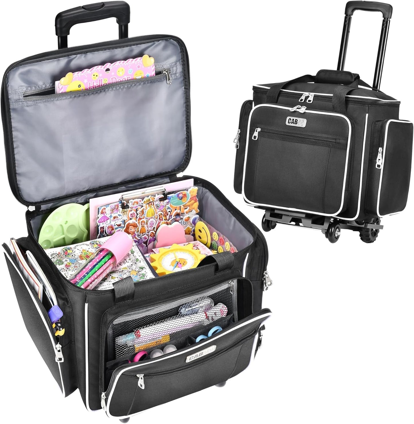 Rolling Craft Bag with Wheels for Easy Travel and Storage