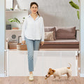 24 Inches Tall Retractable Dog Gate for The House - Step Over Safety