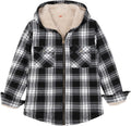 Boys Plaid Flannel Jacket with Sherpa Lining for Cozy Comfort