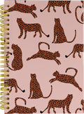 Pink Leopard Preppy Notebook 5.5 x 8.3 in - Compact Spiral Journal