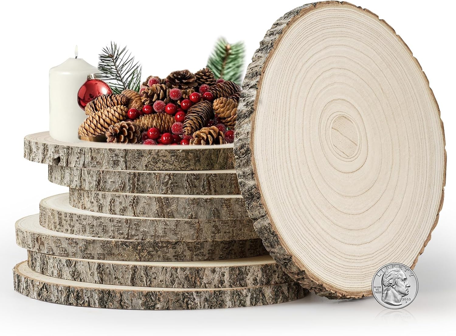 Extra-Large Wood Slices 11-12 Inch for Rustic Decor & DIY