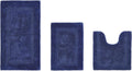 Better Trends Bathroom Rugs 3-Piece Set Navy - Soft, Highly Absorbent