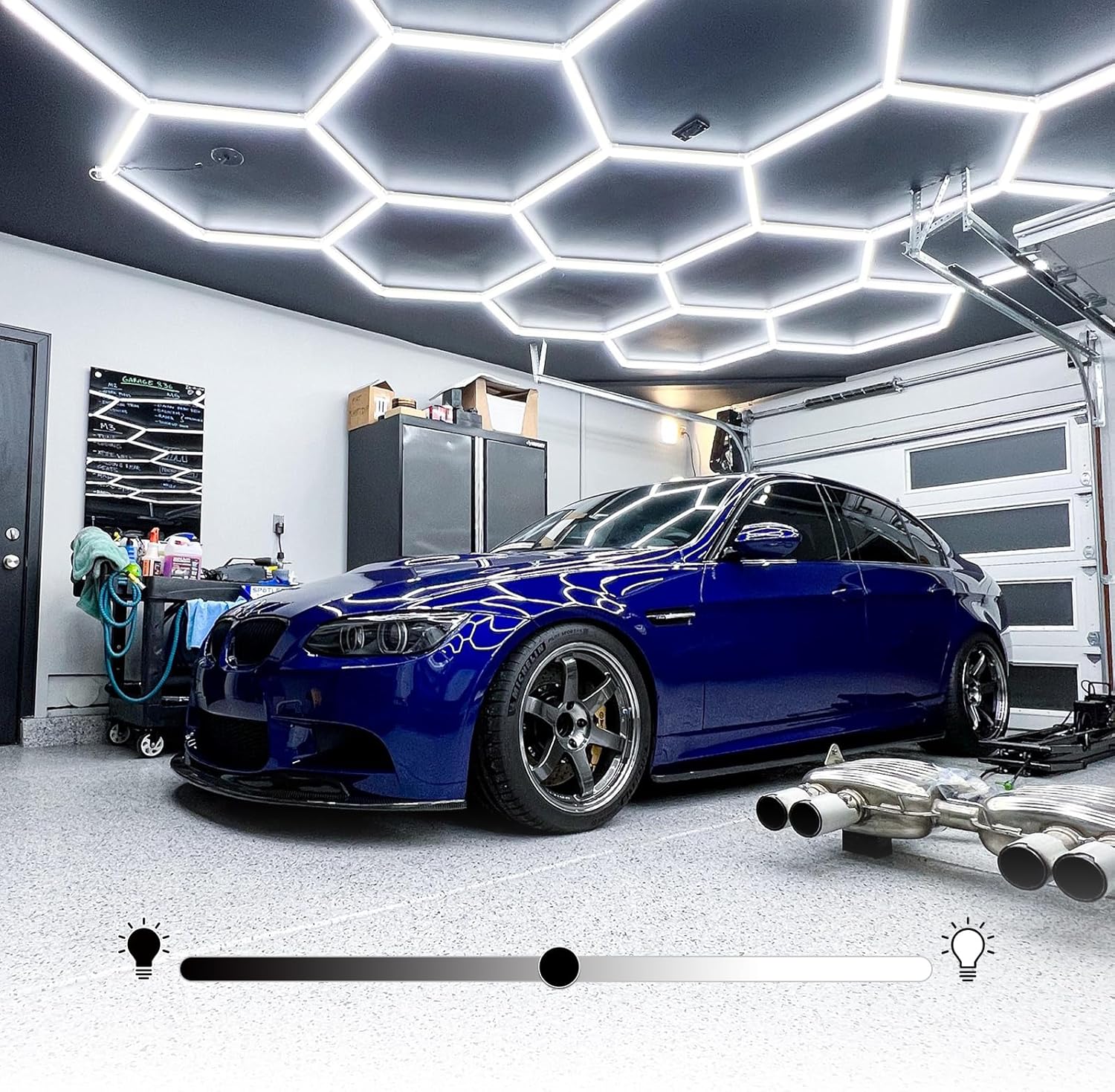 LED Hexagon Garage Light: Super Bright Dimmable Honeycomb Lights