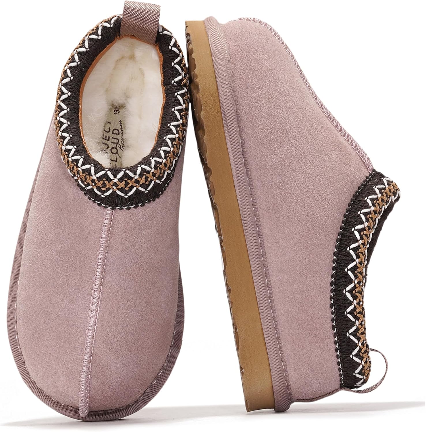 Project Cloud Genuine Leather & Shearling Slippers for Kids