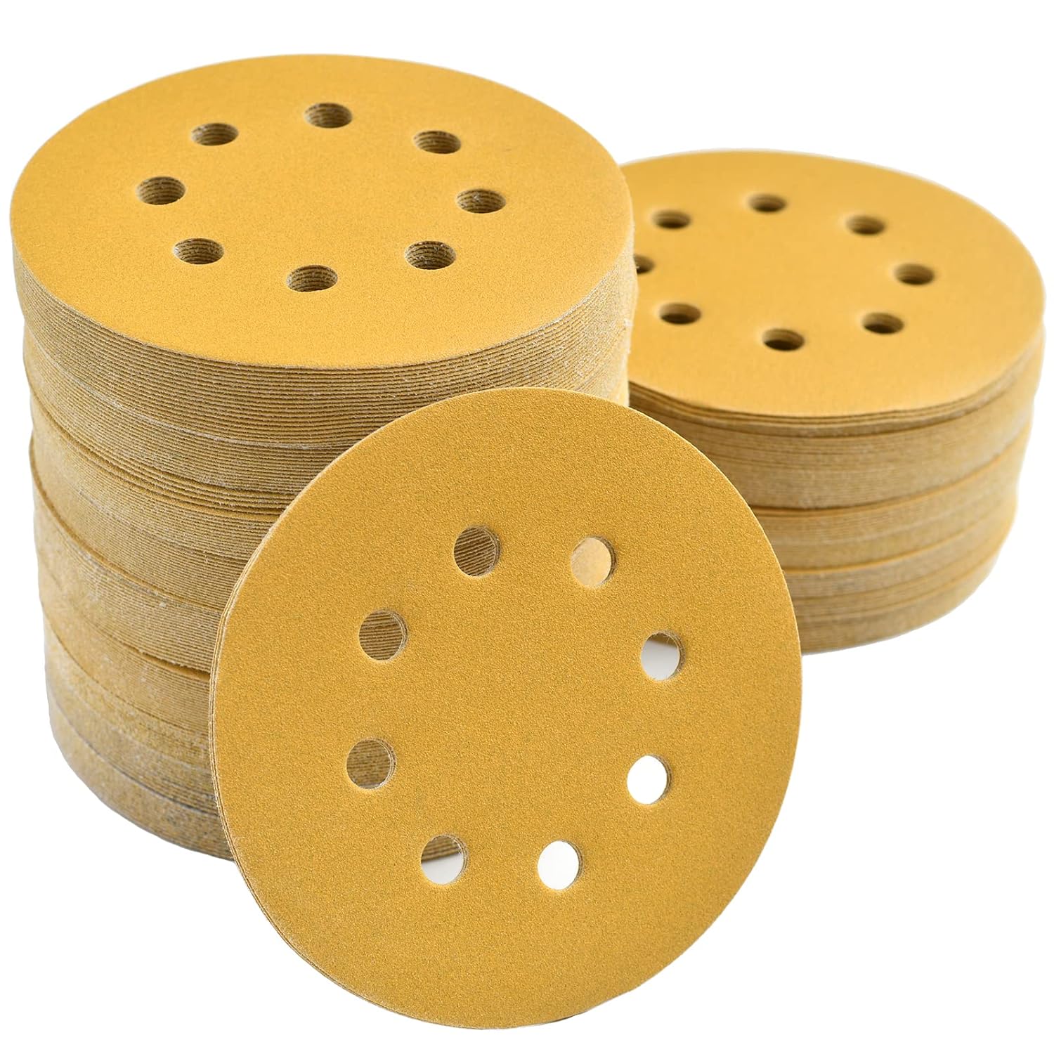 5-Inch 8-Hole Hook and Loop Sanding Discs for Efficient Sanding