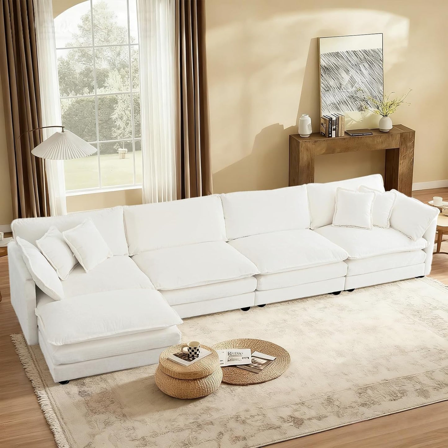 SoarFlash Chenille Sectional Sofa: Comfy L Shaped Modular Couch