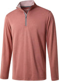 Quarter Zip Golf Pullover Men Dry Fit Long Sleeve - Lightweight Men's