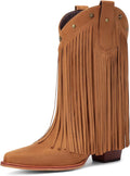 Fringe Cowboy Boots for Women Mid Calf Cowgirl Boots (Style 62K1)