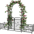 Garden Arbor with Gate & Planter Boxes - Elegant Outdoor Archway