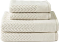 Texere 100% Organic Cotton Jacquard Bath Towel Set - Plush & Absorbent