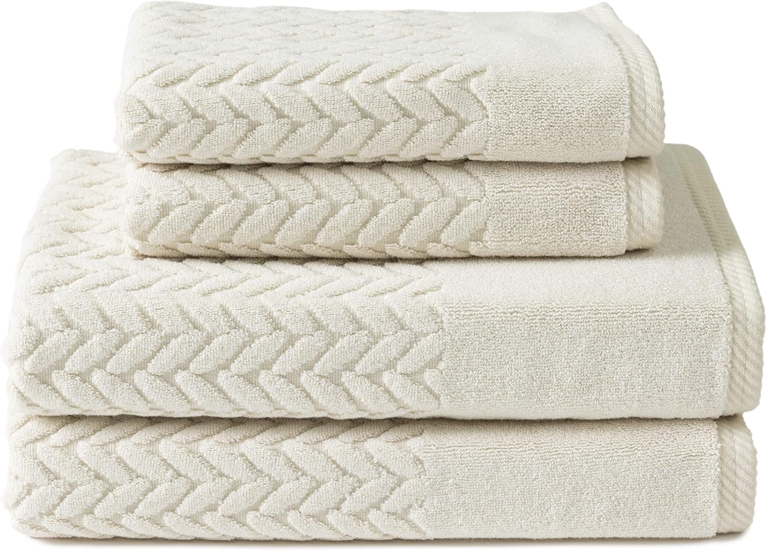 Texere 100% Organic Cotton Jacquard Bath Towel Set - Plush & Absorbent