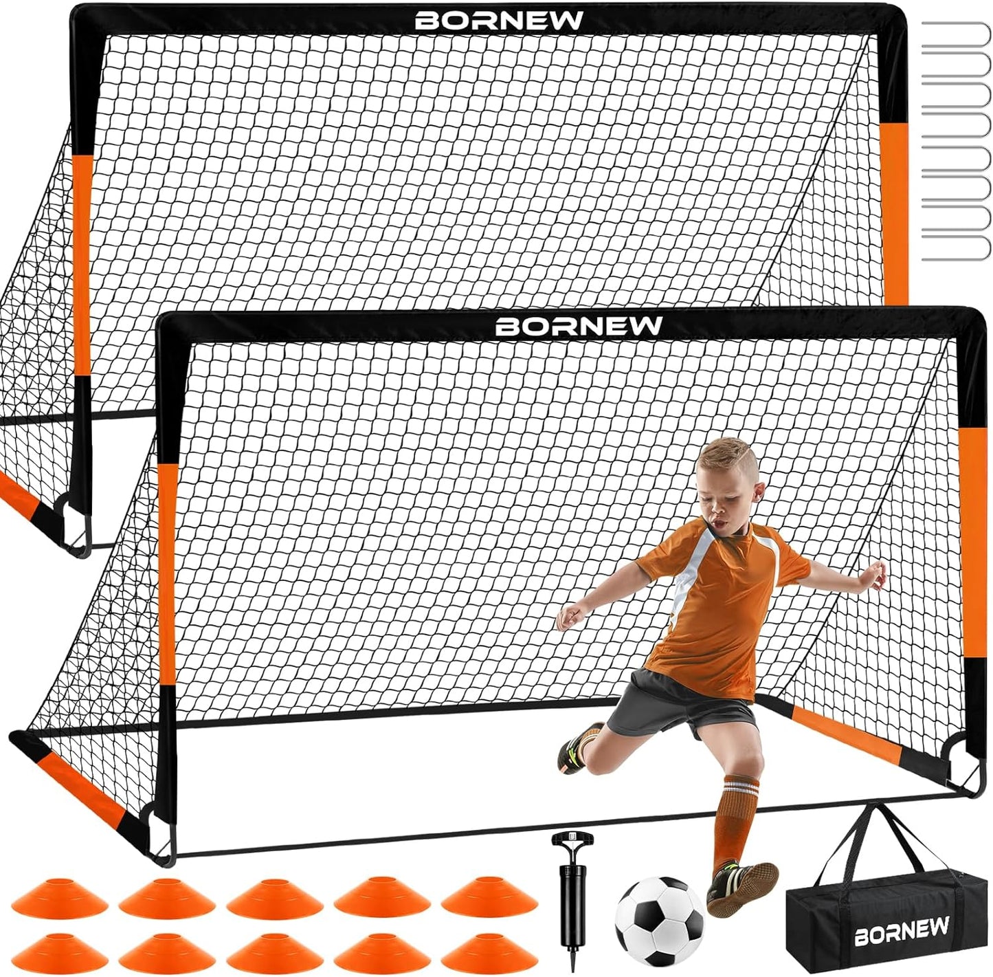 Kids Soccer Goal Set for Backyard Training - Perfect for Ages 3-16