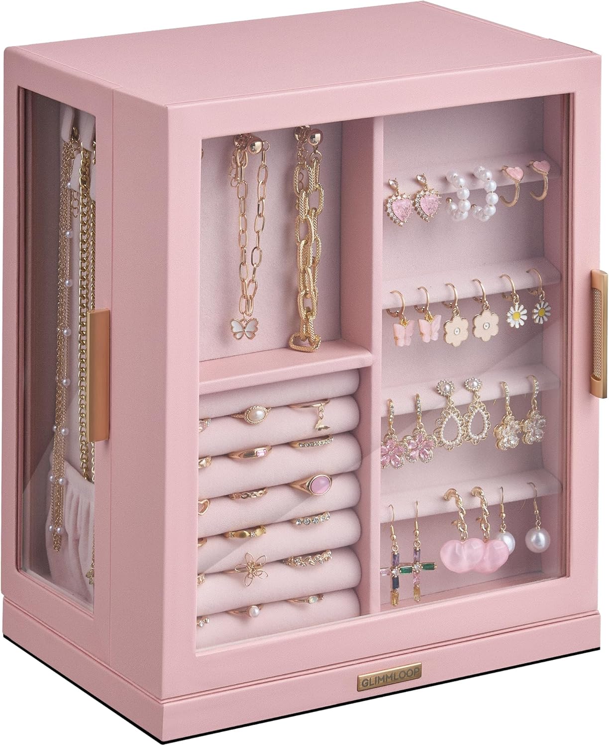 360 Rotating Jewelry Box with 5 Drawers for Elegant Storage